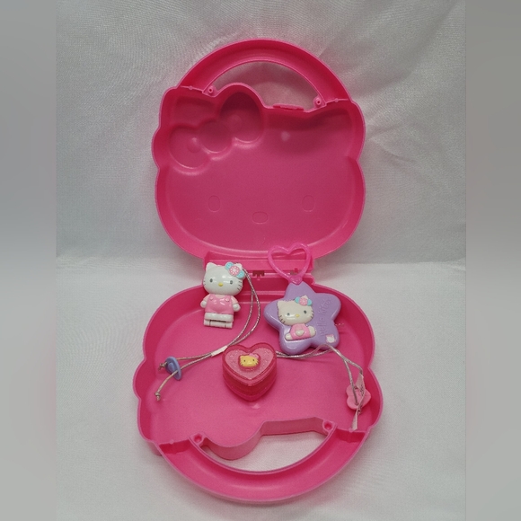 Vintage 2002 Hello Kitty McDonalds Pink Case Necklaces Sticker Dispens HappyMeal - Picture 2 of 11
